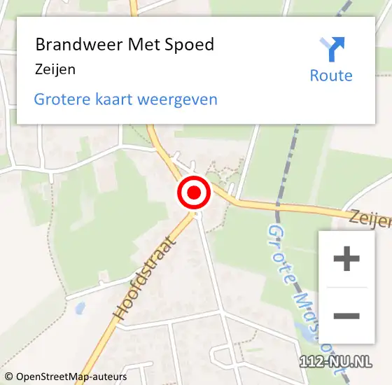 Locatie op kaart van de 112 melding: Brandweer Met Spoed Naar Zeijen op 24 september 2016 17:16