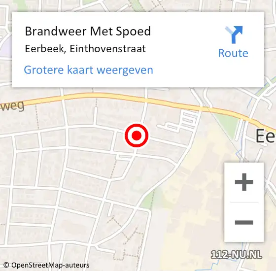 Locatie op kaart van de 112 melding: Brandweer Met Spoed Naar Eerbeek, Einthovenstraat op 28 december 2013 12:13