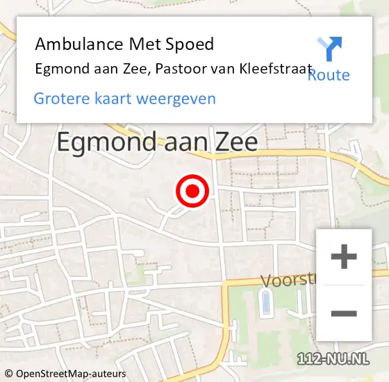 Locatie op kaart van de 112 melding: Ambulance Met Spoed Naar Egmond aan Zee, Pastoor van Kleefstraat op 24 september 2016 22:15