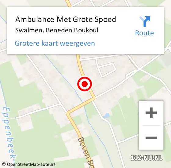 Locatie op kaart van de 112 melding: Ambulance Met Grote Spoed Naar Swalmen, Beneden Boukoul op 25 september 2016 03:23