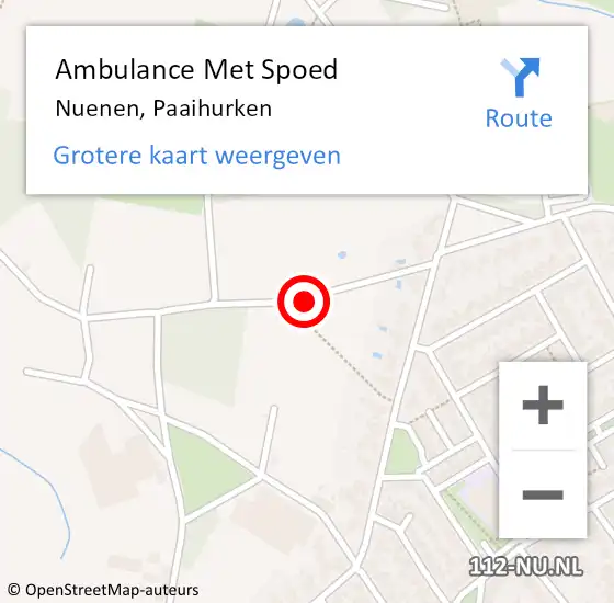 Locatie op kaart van de 112 melding: Ambulance Met Spoed Naar Nuenen, Paaihurken op 25 september 2016 05:43