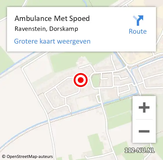 Locatie op kaart van de 112 melding: Ambulance Met Spoed Naar Ravenstein, Dorskamp op 25 september 2016 06:35