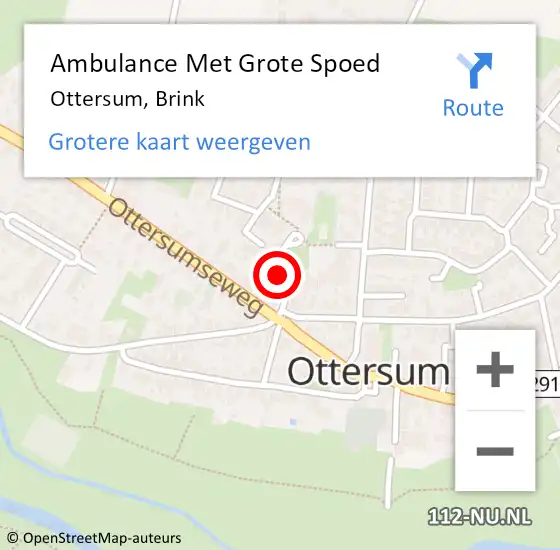 Locatie op kaart van de 112 melding: Ambulance Met Grote Spoed Naar Ottersum, Brink op 25 september 2016 07:51