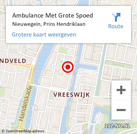 Locatie op kaart van de 112 melding: Ambulance Met Grote Spoed Naar Nieuwegein, Prins Hendriklaan op 25 september 2016 12:33