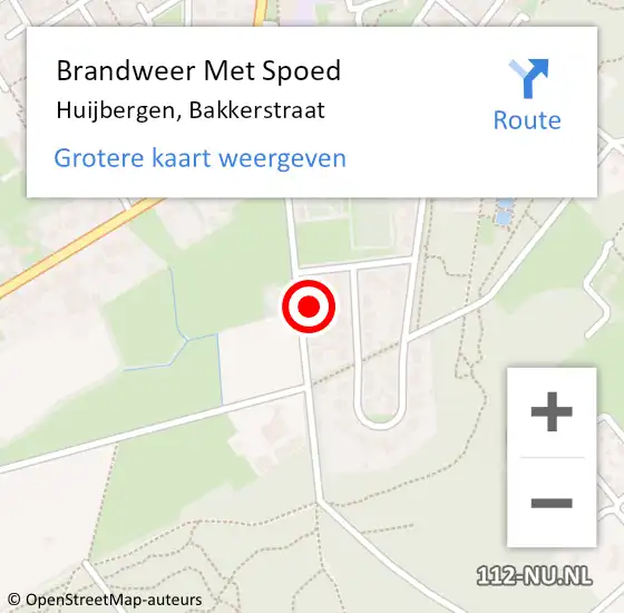 Locatie op kaart van de 112 melding: Brandweer Met Spoed Naar Huijbergen, Bakkerstraat op 25 september 2016 12:34