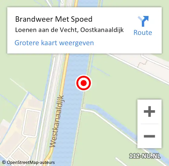 Locatie op kaart van de 112 melding: Brandweer Met Spoed Naar Loenen aan de Vecht, Oostkanaaldijk op 25 september 2016 14:15