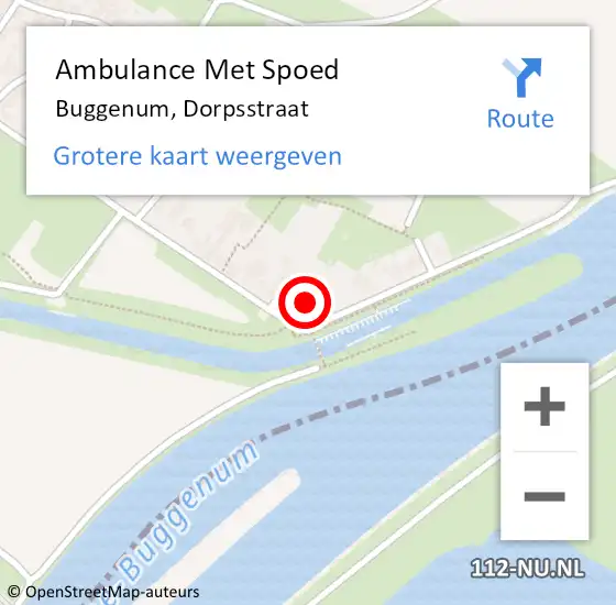 Locatie op kaart van de 112 melding: Ambulance Met Spoed Naar Buggenum, Dorpsstraat op 25 september 2016 15:45