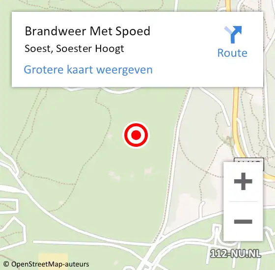 Locatie op kaart van de 112 melding: Brandweer Met Spoed Naar Soest, Soester Hoogt op 25 september 2016 16:12