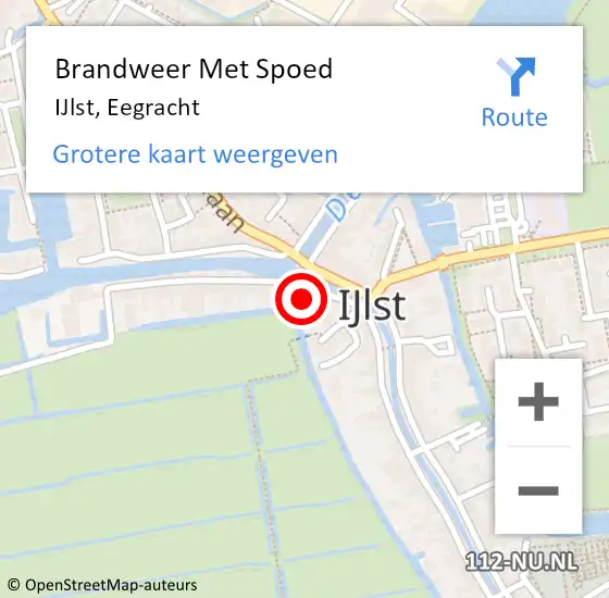 Locatie op kaart van de 112 melding: Brandweer Met Spoed Naar IJlst, Eegracht op 25 september 2016 18:06