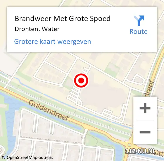 Locatie op kaart van de 112 melding: Brandweer Met Grote Spoed Naar Dronten, Water op 25 september 2016 18:25