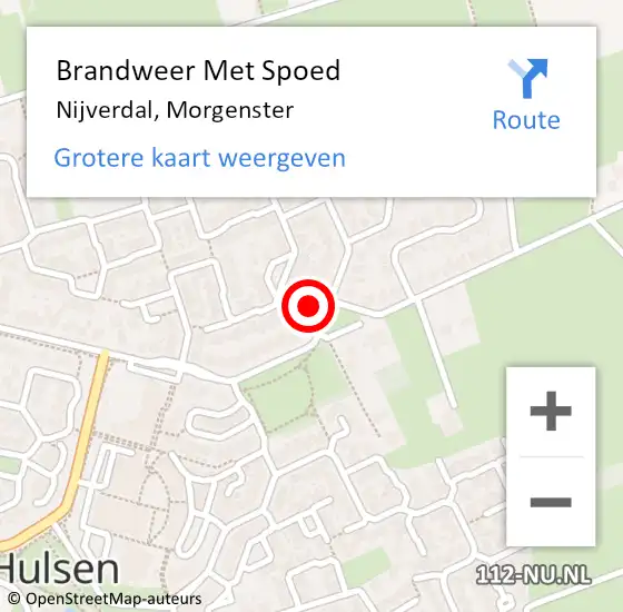 Locatie op kaart van de 112 melding: Brandweer Met Spoed Naar Nijverdal, Morgenster op 25 september 2016 19:41