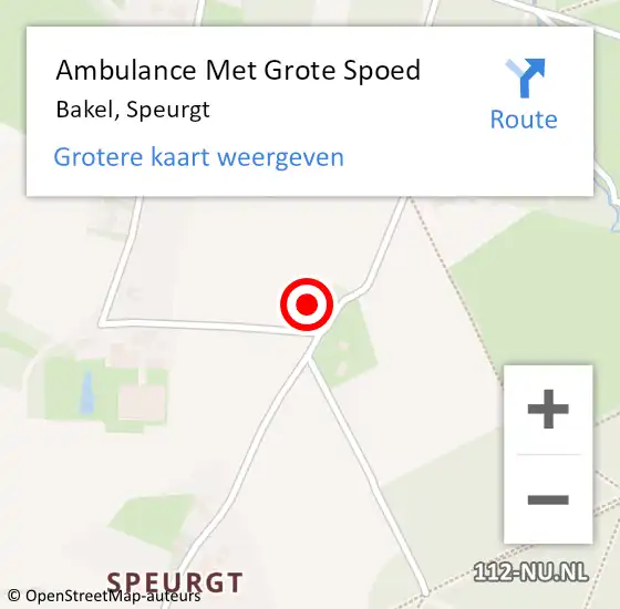 Locatie op kaart van de 112 melding: Ambulance Met Grote Spoed Naar Bakel, Speurgt op 26 september 2016 04:07