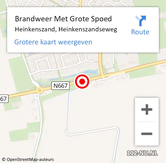 Locatie op kaart van de 112 melding: Brandweer Met Grote Spoed Naar Heinkenszand, Heinkenszandseweg op 26 september 2016 07:22