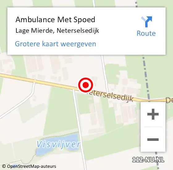 Locatie op kaart van de 112 melding: Ambulance Met Spoed Naar Lage Mierde, Neterselsedijk op 26 september 2016 08:43