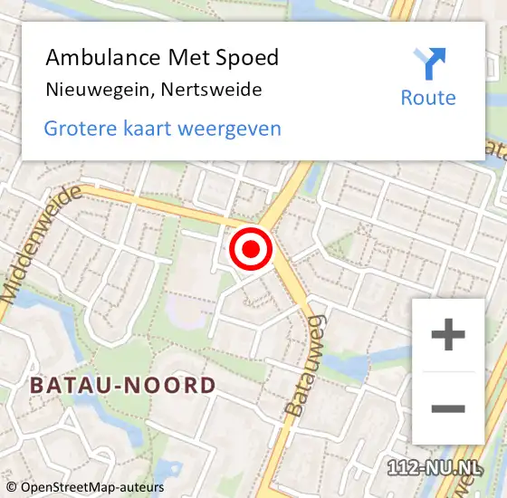 Locatie op kaart van de 112 melding: Ambulance Met Spoed Naar Nieuwegein, Nertsweide op 26 september 2016 12:35