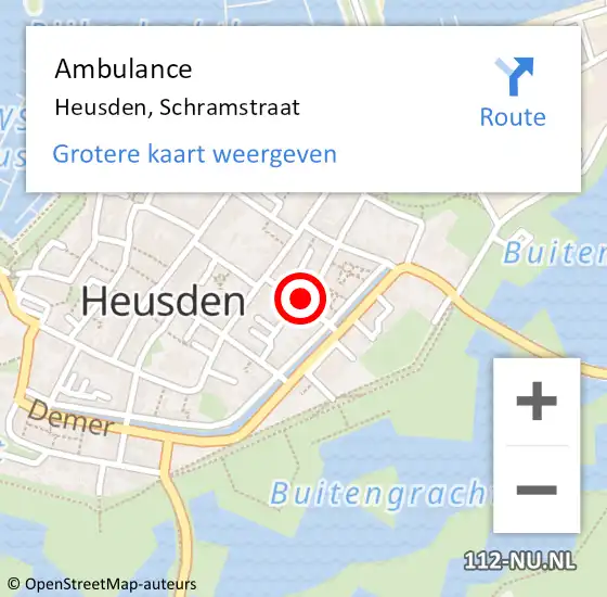 Locatie op kaart van de 112 melding: Ambulance Heusden, Schramstraat op 26 september 2016 14:35