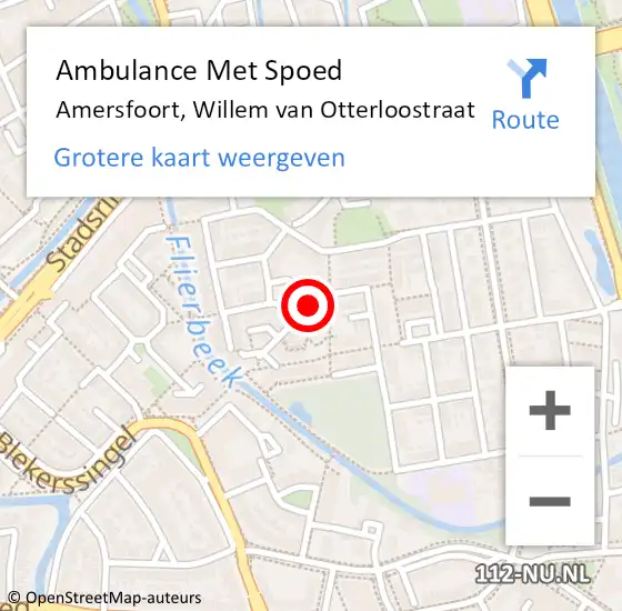 Locatie op kaart van de 112 melding: Ambulance Met Spoed Naar Amersfoort, Willem van Otterloostraat op 28 december 2013 15:16