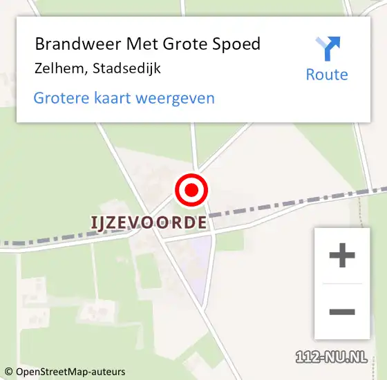 Locatie op kaart van de 112 melding: Brandweer Met Grote Spoed Naar Zelhem, Stadsedijk op 26 september 2016 15:25