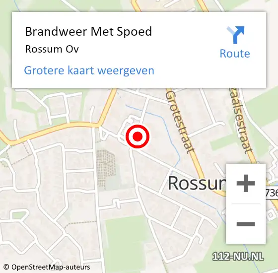 Locatie op kaart van de 112 melding: Brandweer Met Spoed Naar Rossum Ov op 26 september 2016 15:43