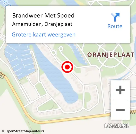 Locatie op kaart van de 112 melding: Brandweer Met Spoed Naar Arnemuiden, Oranjeplaat op 26 september 2016 17:12