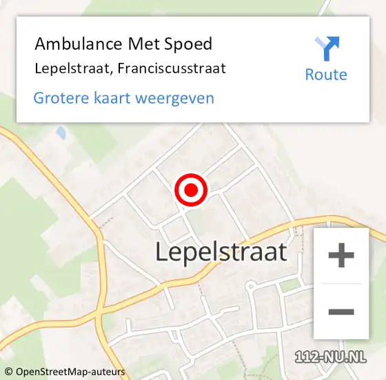 Locatie op kaart van de 112 melding: Ambulance Met Spoed Naar Lepelstraat, Franciscusstraat op 26 september 2016 17:51