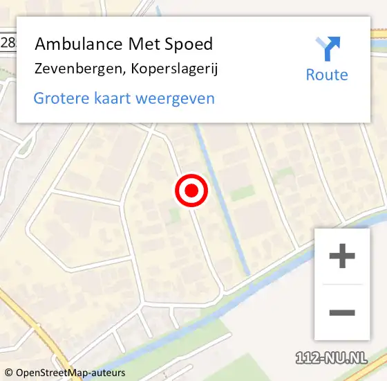 Locatie op kaart van de 112 melding: Ambulance Met Spoed Naar Zevenbergen, Koperslagerij op 26 september 2016 19:32