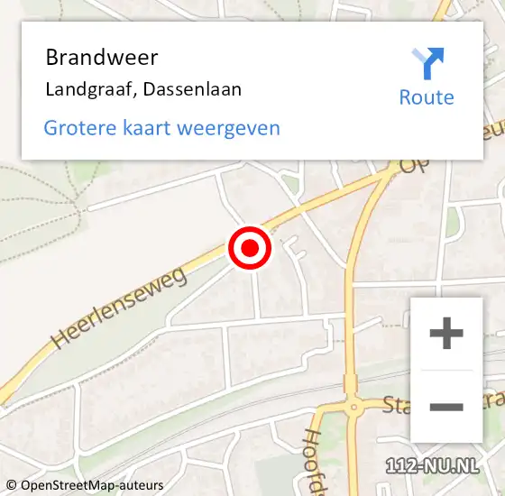 Locatie op kaart van de 112 melding: Brandweer Landgraaf, Dassenlaan op 28 december 2013 15:48