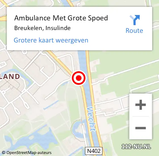 Locatie op kaart van de 112 melding: Ambulance Met Grote Spoed Naar Breukelen, Insulinde op 26 september 2016 20:01