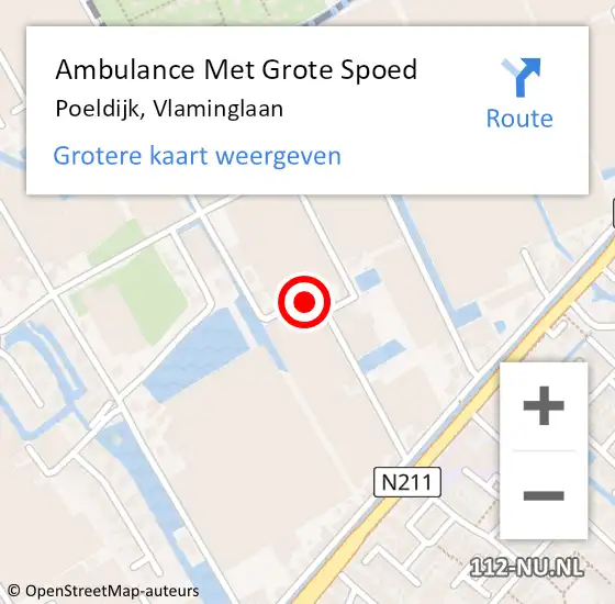 Locatie op kaart van de 112 melding: Ambulance Met Grote Spoed Naar Poeldijk, Vlaminglaan op 26 september 2016 20:12