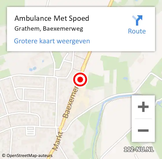 Locatie op kaart van de 112 melding: Ambulance Met Spoed Naar Grathem, Baexemerweg op 26 september 2016 20:52