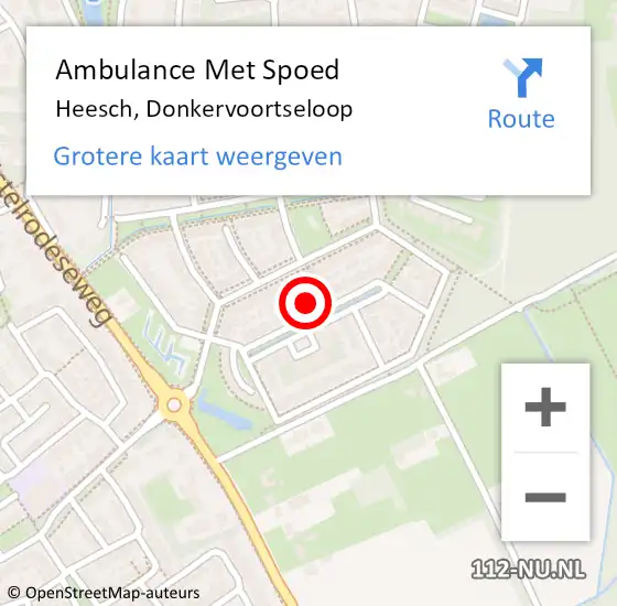 Locatie op kaart van de 112 melding: Ambulance Met Spoed Naar Heesch, Donkervoortseloop op 26 september 2016 20:53