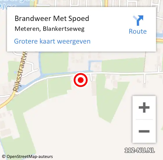 Locatie op kaart van de 112 melding: Brandweer Met Spoed Naar Meteren, Blankertseweg op 26 september 2016 21:25