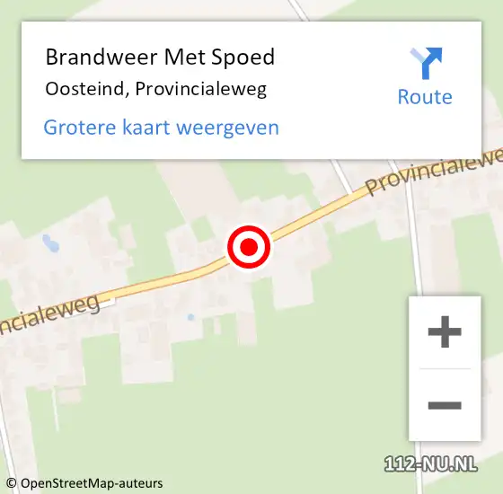 Locatie op kaart van de 112 melding: Brandweer Met Spoed Naar Oosteind, Provincialeweg op 27 september 2016 00:04