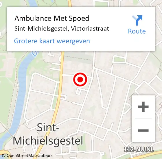 Locatie op kaart van de 112 melding: Ambulance Met Spoed Naar Sint-Michielsgestel, Victoriastraat op 27 september 2016 03:08