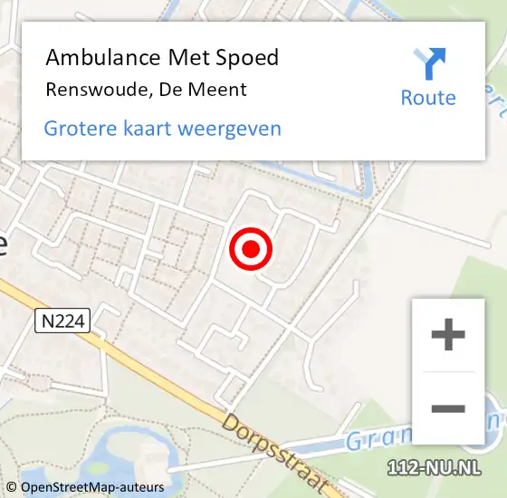 Locatie op kaart van de 112 melding: Ambulance Met Spoed Naar Renswoude, De Meent op 27 september 2016 09:22