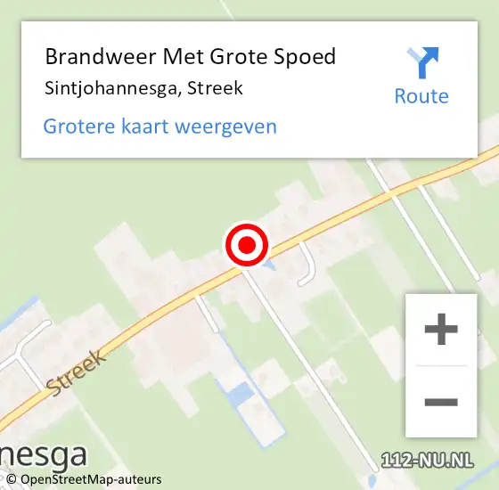 Locatie op kaart van de 112 melding: Brandweer Met Grote Spoed Naar Sintjohannesga, Streek op 27 september 2016 10:10