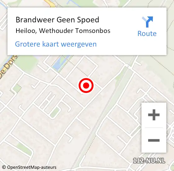 Locatie op kaart van de 112 melding: Brandweer Geen Spoed Naar Heiloo, Wethouder Tomsonbos op 27 september 2016 10:52