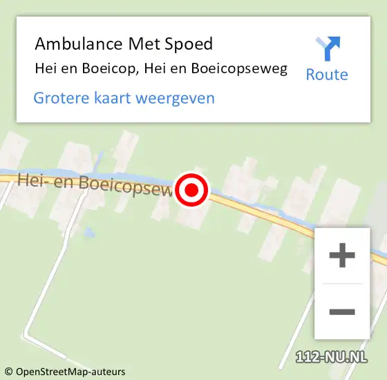 Locatie op kaart van de 112 melding: Ambulance Met Spoed Naar Hei en Boeicop, Hei en Boeicopseweg op 27 september 2016 11:52