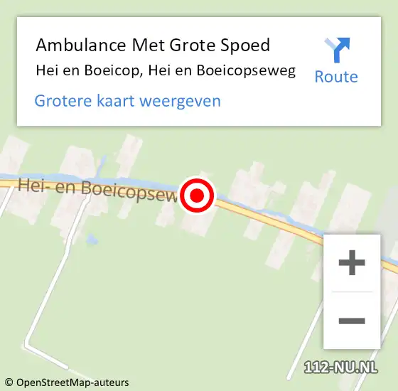 Locatie op kaart van de 112 melding: Ambulance Met Grote Spoed Naar Hei en Boeicop, Hei en Boeicopseweg op 27 september 2016 11:56