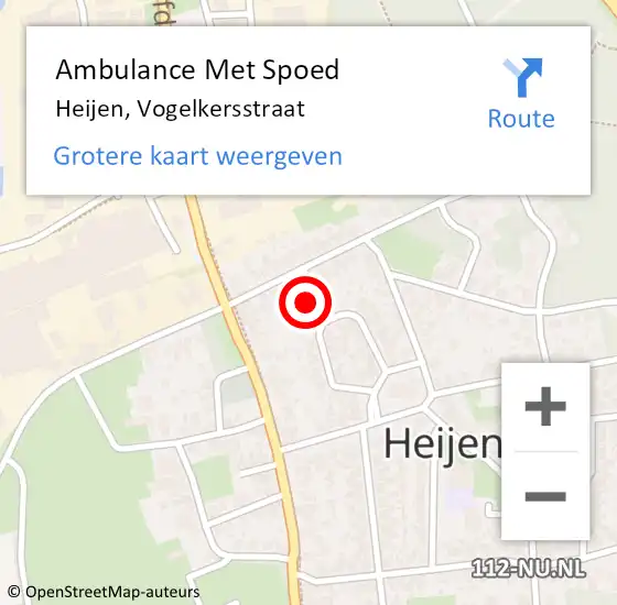 Locatie op kaart van de 112 melding: Ambulance Met Spoed Naar Heijen, Vogelkersstraat op 28 december 2013 16:53