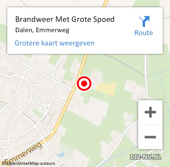 Locatie op kaart van de 112 melding: Brandweer Met Grote Spoed Naar Dalen, Emmerweg op 27 september 2016 12:19