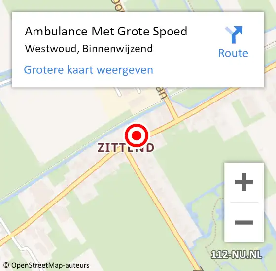 Locatie op kaart van de 112 melding: Ambulance Met Grote Spoed Naar Westwoud, Binnenwijzend op 28 december 2013 17:03