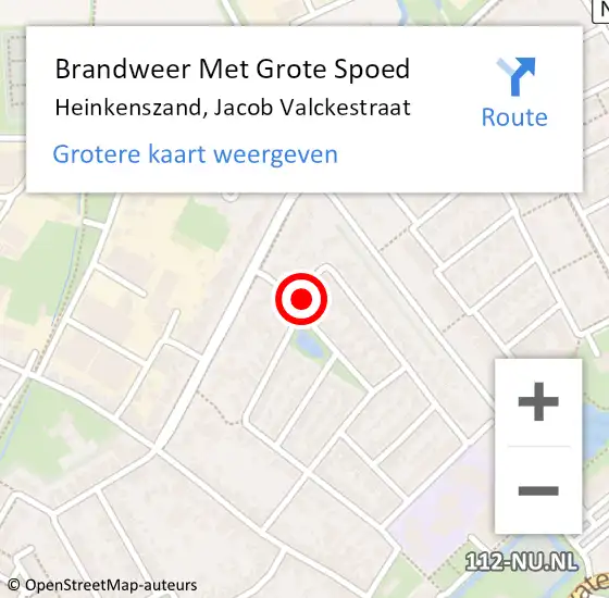 Locatie op kaart van de 112 melding: Brandweer Met Grote Spoed Naar Heinkenszand, Jacob Valckestraat op 27 september 2016 14:05