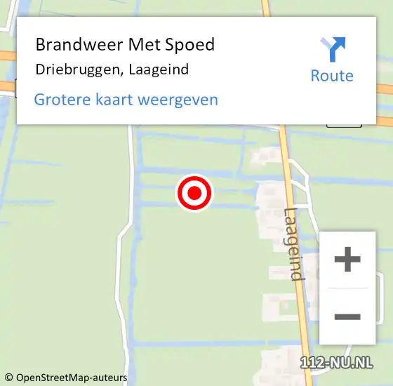 Locatie op kaart van de 112 melding: Brandweer Met Spoed Naar Driebruggen, Laageind op 27 september 2016 15:51