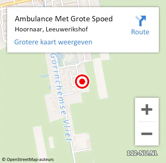 Locatie op kaart van de 112 melding: Ambulance Met Grote Spoed Naar Hoornaar, Leeuwerikshof op 27 september 2016 16:55