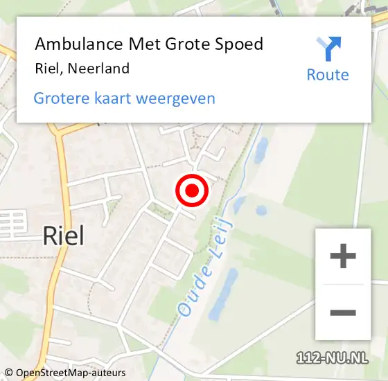 Locatie op kaart van de 112 melding: Ambulance Met Grote Spoed Naar Riel, Neerland op 27 september 2016 17:42