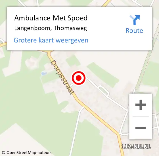 Locatie op kaart van de 112 melding: Ambulance Met Spoed Naar Langenboom, Thomasweg op 27 september 2016 18:04