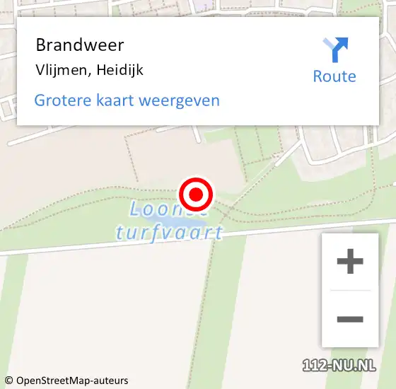 Locatie op kaart van de 112 melding: Brandweer Vlijmen, Heidijk op 27 september 2016 18:57