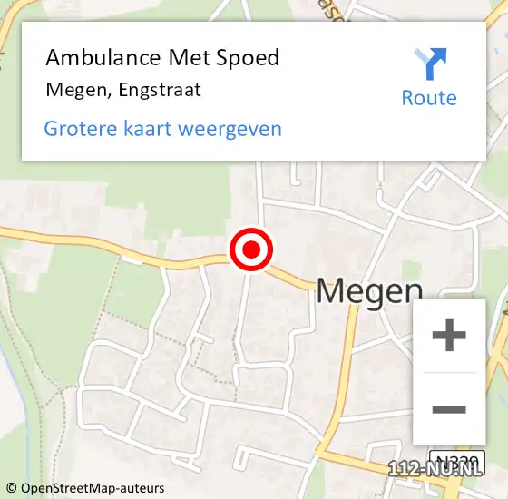 Locatie op kaart van de 112 melding: Ambulance Met Spoed Naar Megen, Engstraat op 27 september 2016 22:39