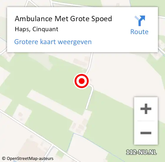 Locatie op kaart van de 112 melding: Ambulance Met Grote Spoed Naar Haps, Cinquant op 28 september 2016 00:56